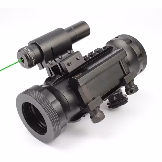 Arma compacta de caza roja/verde/azul que apunta a la mira DOT de combate adjunta con mira láser verde (ES-RD-YH601+G)