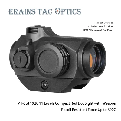 Erains Tac Optics Mil-Std Tactical 1X20 3moa IP67 11 niveles Compact Red Illumination Arma Red DOT Scope Apuntar DOT Reticle Sight